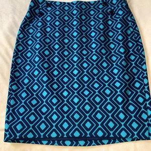 Ann Taylor LOFT Gorgeous Skirt Black & Turquoise. Sz 4 . NEW Without Tags